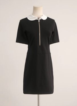 Black Half Zip-Up Collared Dress | Yeji – ITZY