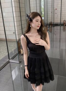 Black See-Through Stripes Dress | Rose – BlackPink