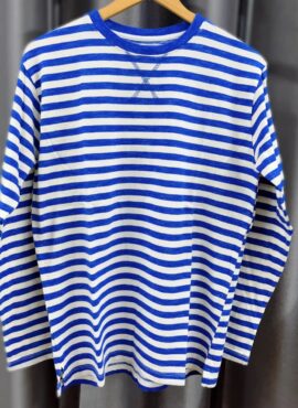 Blue Striped Long Sleeve T-Shirt | Bobby - iKON
