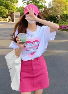 Pink Denim Mini Skirt | Sihyeon – Everglow
