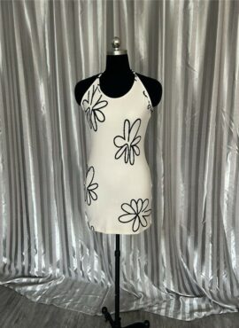 Beige Flower Print Halter Dress | Solar – Mamamoo