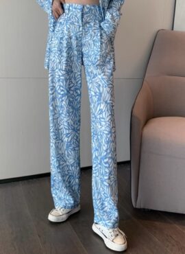 Blue Floral Print Pants | Taehyung - BTS