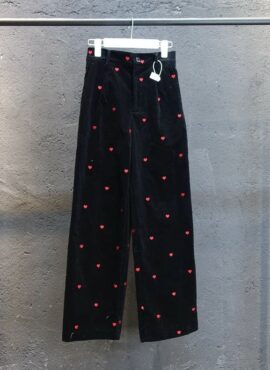 Black Mini Hearts Embroidered Pants | Chaeryeong - ITZY