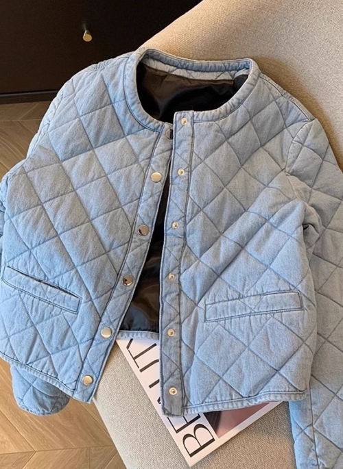 Blue Denim Style Quilted Jacket | Bong Ye Bun - Behind Your Touch