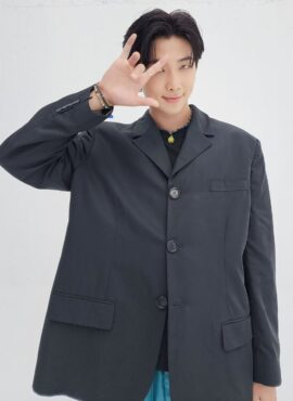 Grey Button-Down Suit Blazer Jacket | RM - BTS