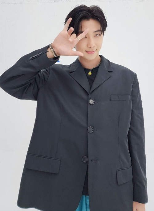 Grey Button-Down Suit Blazer Jacket | RM – BTS