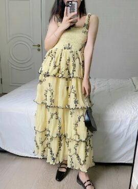 Yellow Layered Maxi Dress | IU