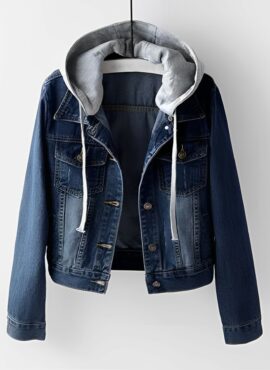 Blue Denim Detachable Hood Jacket | Jay - iKON