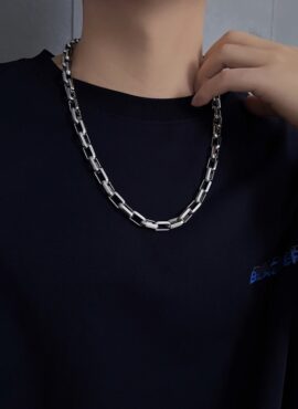 Silver Square Chain Necklace | Felix – Stray Kids