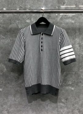 Grey Striped Polo Shirt | Sunghoon - Enhypen