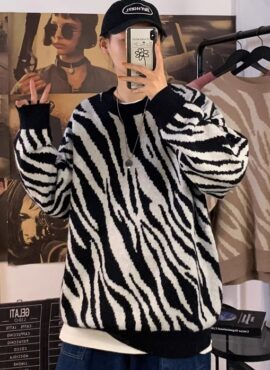 Black And White Zebra Pattern Sweater | Sunoo – Enhypen