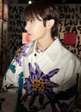 White Artsy Flower Collared Jacket | J-Hope - BTS