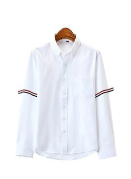 White Banded Long Sleeves Shirt | Lee Su Ho - True Beauty