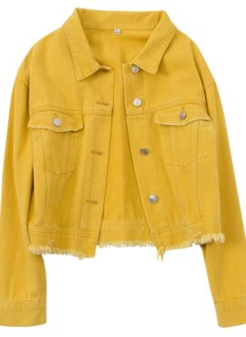 Yellow Raw Edge Denim Jacket | Jay - iKON