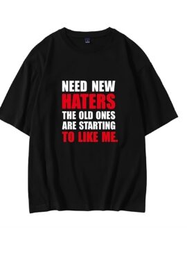 Black Need New Haters Print T-Shirt | Jungkook - BTS