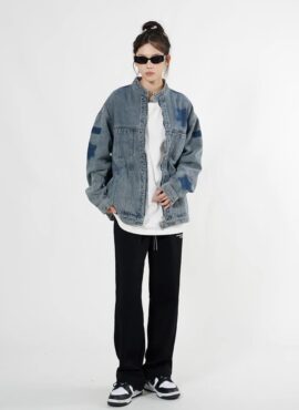 Blue Patch Marks Denim Jacket | Yeonjun – TXT
