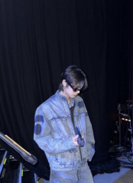 Blue Patch Marks Denim Jacket | Yeonjun - TXT