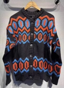 Black Aztec Patterned Knit Cardigan | Danielle – NewJeans