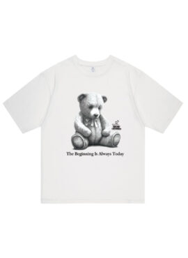 White Bear Print T-Shirt | Heeseung – Enhypen