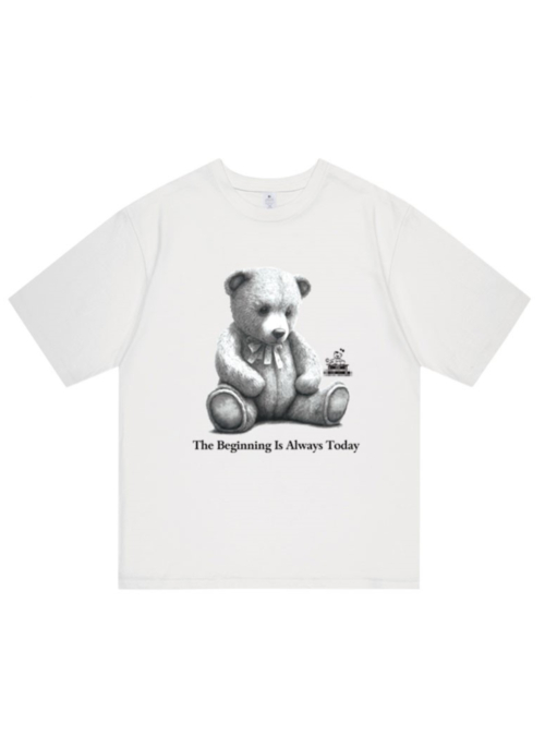 White Bear Print T-Shirt | Heeseung - Enhypen