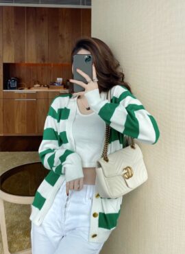 Green And White Striped Cardigan | Soobin - TXT