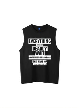 Black “Everything Special” Print Sleeveless T-Shirt | Heeseung – Enhypen
