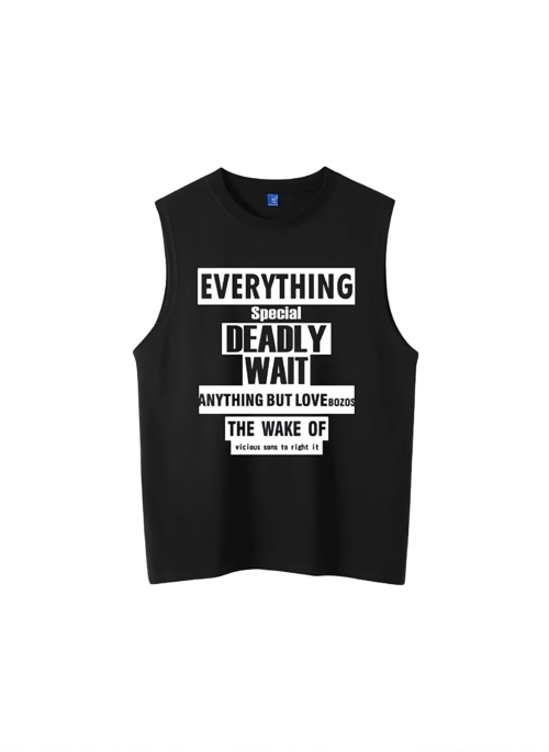 Black “Everything Special” Print Sleeveless T-Shirt | Heeseung – Enhypen