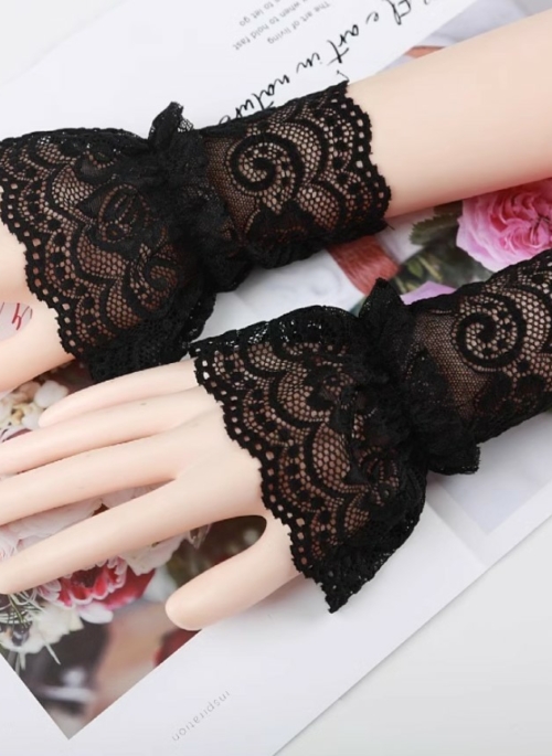 Black Lace Bell Half Gloves | Ningning – Aespa