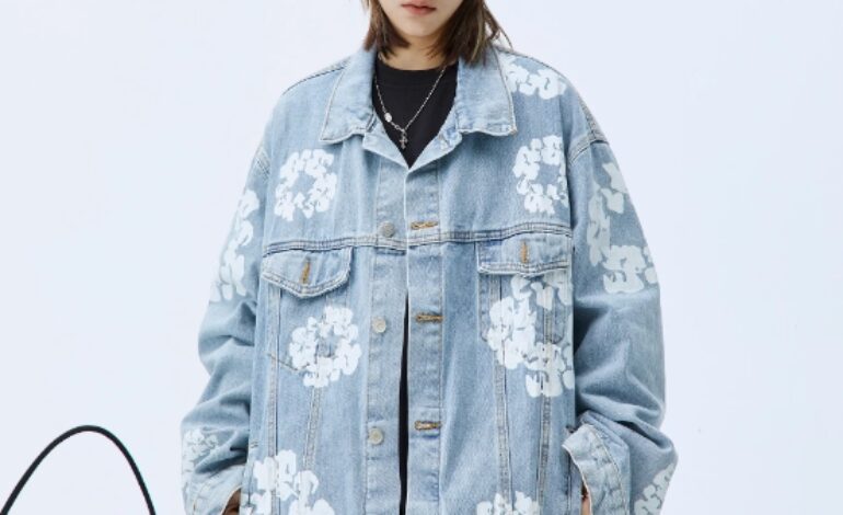 Blue Floral Print Denim Jacket | Hyein – NewJeans