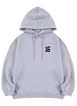 Grey Number 16 Hoodie | Jimin - BTS