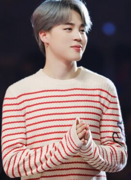 White Striped Sweater With Button Accents | Jimin – BTS
