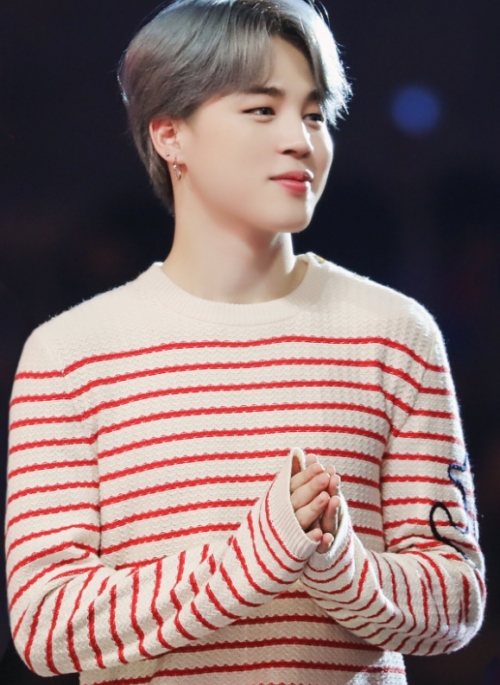 White Striped Sweater With Button Accents | Jimin - BTS