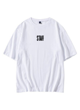 White “Staff” Printed T-Shirt | Jin – BTS