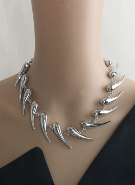 Silver Spike Chain Necklace | Jisung - Stray Kids
