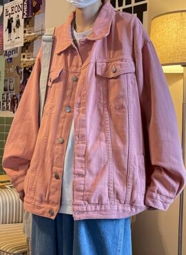 Pink Denim Oversized Jacket | Changbin - Stray Kids