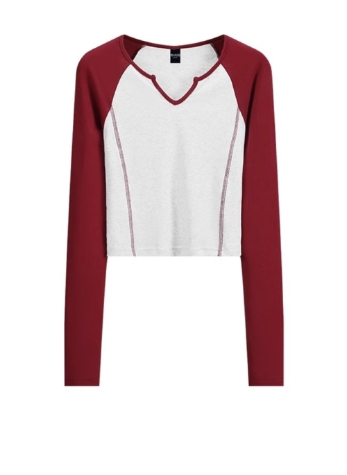 Red Front Slit Long Sleeves Raglan T-Shirt | Seulgi - Red Velvet