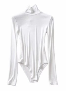 White Turtleneck Fit Long Sleeve Jumpsuit | Lisa - BlackPink