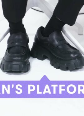 Black Loafer-Style Platform Shoes | Jisung - Stray Kids