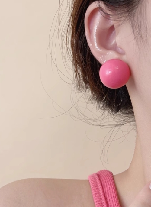 Pink Round Shape Earring | Handong – Dreamcatcher