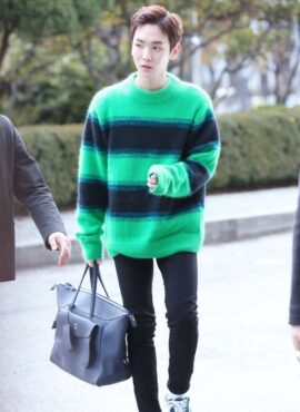 Green Striped Knit Sweater | Key – SHINee