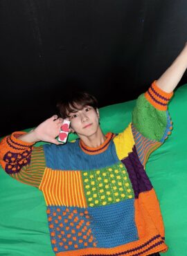 Multicolored Patches-Style Sweater | Jungwon - Enhypen