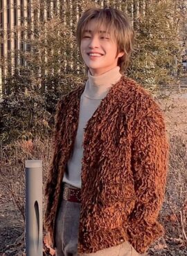 Brown Furry Open Jacket | Onew - SHINee