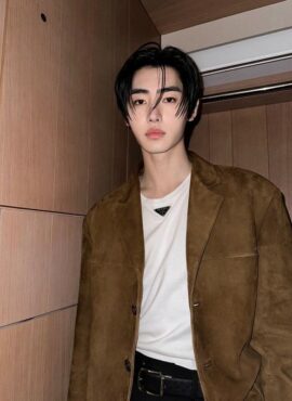 Brown Suede Blazer Jacket | Sunghoon - Enhypen