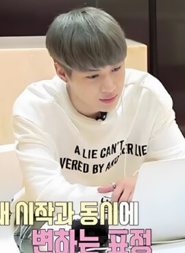 White “A Lie Can’t Be Covered By Another Lie” Sweashirt | Taemin – SHINee