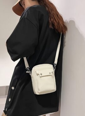 White Mini Faux Leather Phone Bag | Key - SHINee