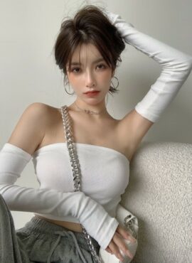 White Tube Top With Arm Sleeves | Jihyo - Twice