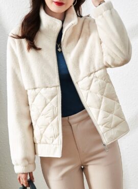 White Fleece Padded Jacket | Jisoo – BlackPink