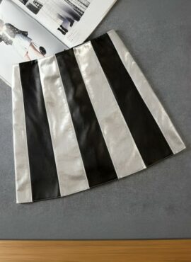 Black And Silver Striped Mini Skirt | Kyujin - NMIXX