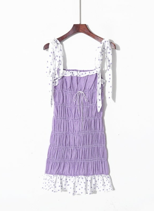 Lilac Checkered Mini Dress | Lily – NMIXX