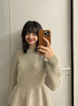 White Peplum Knit Sweater | Lisa – BlackPink